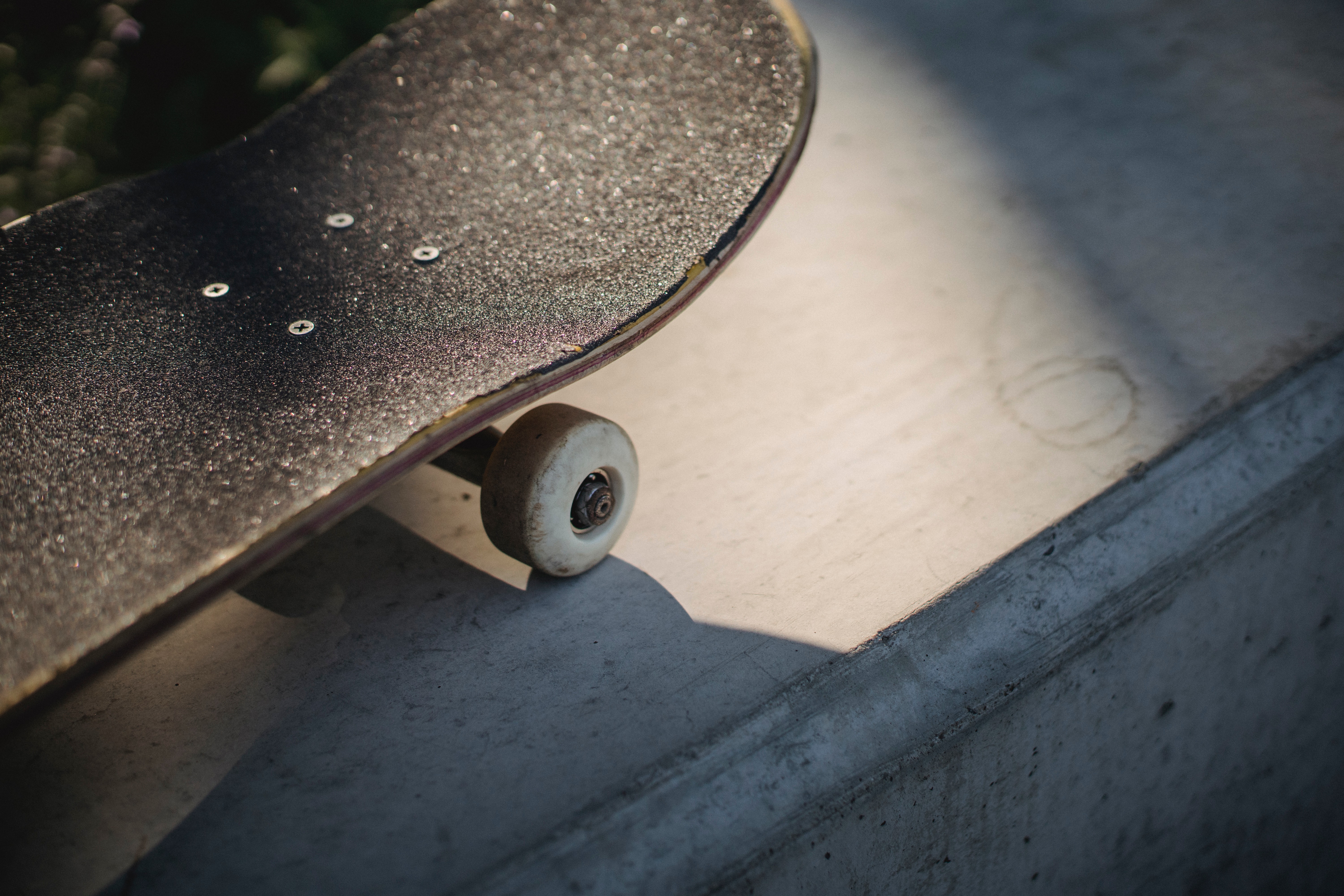 Nærbillede af et skateboard